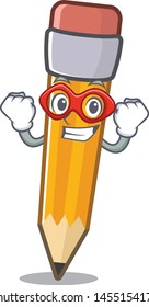 Super hero pencil isolated with in the mascot