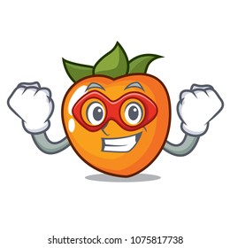 Super hero persimmon character cartoon style