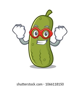 Super hero pickle character cartoon style