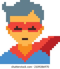 super hero pixelated icon vector illustration design, Cryptopunk NFT blockchain, non fungible.eps