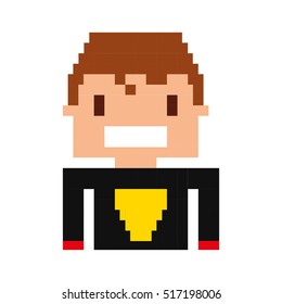 super hero pixelated icon vector illustration design