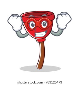 Super hero plunger character cartoon style