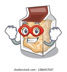 Super hero pork rinds in a cartoon jar