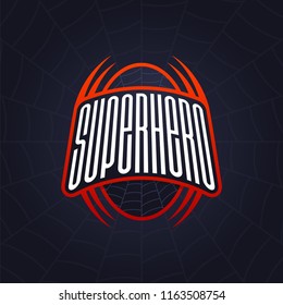 Super hero power full typography print, t-shirt graphics with long letter and geometric style. spider man logo