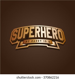 Super hero power full typography, t-shirt graphics, vectors. Logo set. Luxury, royal metal