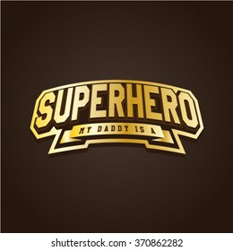 Super hero power full typography, t-shirt graphics, vectors. Logo set. Luxury, royal metal