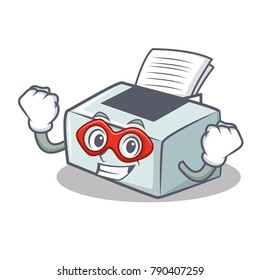 Super hero printer character cartoon style