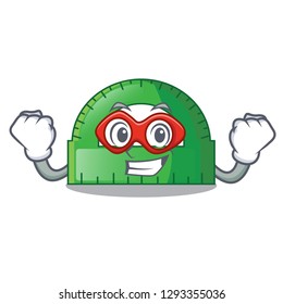 Super hero protractor in a the cartoon bag