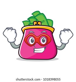 Super hero purse character cartoon style