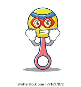 Super hero rattle toy character cartoon