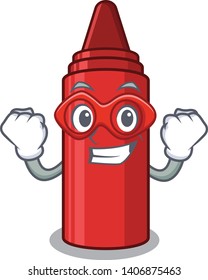 Super hero red crayon in the character shape