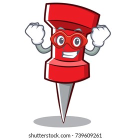 Super hero red pin character cartoon