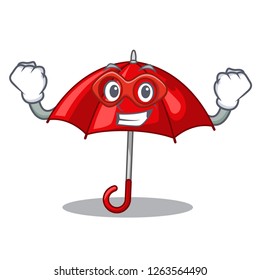 Super hero red umbrellas isolated in a mascot