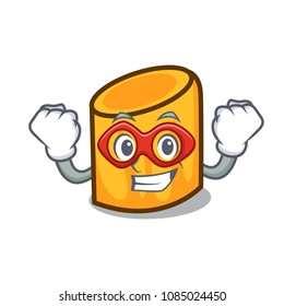 Super hero rigatoni character cartoon style