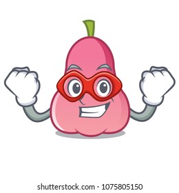 Super hero rose apple character cartoon