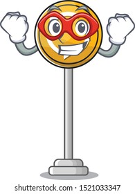 Super hero roundabout ahead character isolated the cartoon