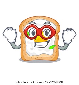 Super hero sandwich with shape in egg cartoon