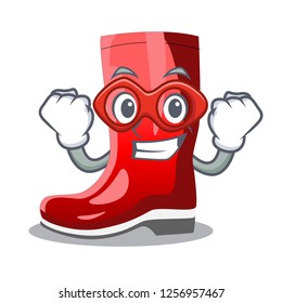 Super hero single of boots isolated on mascot