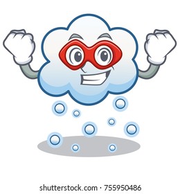 Super hero snow cloud character cartoon