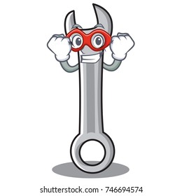 Super hero spanner character cartoon style