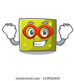 Super hero square character cartoon style