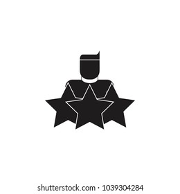 super hero with the stars icon. Detailed icon of head hunting and employee icon. Premium quality graphic design. One of the collection icon for websites, web design, mobile app on white background