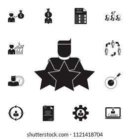 super hero with the stars icon. Detailed set of HR Heat hunting icons. Premium quality graphic design sign. One of the collection icons for websites, web design, mobile app on white background