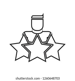 super hero with the stars icon. Element of HR & Heat hunting for mobile concept and web apps icon. Thin line icon for website design and development, app development