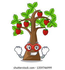 Super hero strawberry tree in the mascot pots