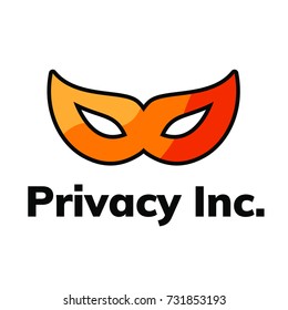 Super hero style eye mask logo in orange