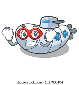 Super hero submarine in the a cartoon shape