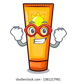 Super hero sun cream isolated in the character