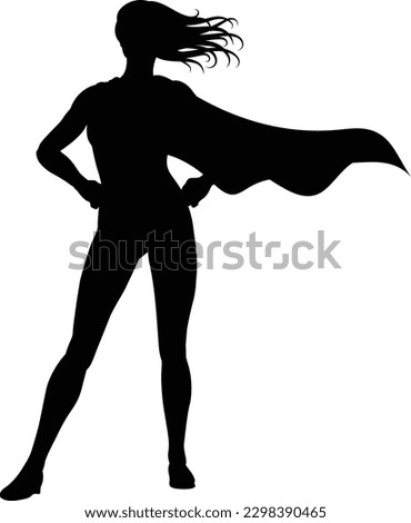 A super hero or superhero comic book woman in silhouette outline ストックフォト © 