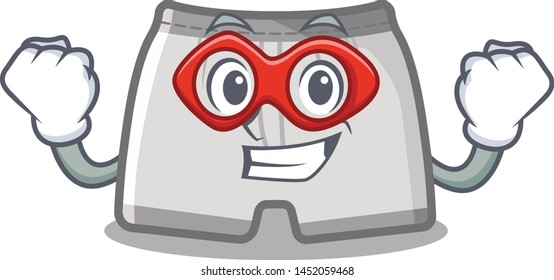 Super hero swimming trunks isolated with the mascot