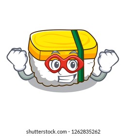 Super hero tamago Sushi a japanese cartoon food