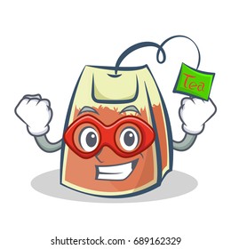 Super hero tea bag character cartoon