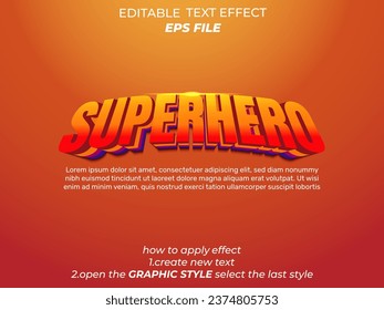 Super Hero text effect editable Cartoon template style premium vector