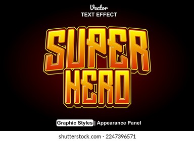 super hero text effect with graphic style and editable.