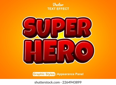 super hero text effect with graphic style and editable.