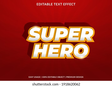 Super Hero Text Effect Template Design With Bold Style And 3d Concept Use For Business Brand And Logo