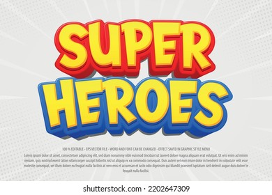 Super Hero text effect template with 3d style use for logo and business brand