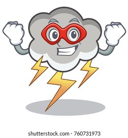 Super hero thunder cloud character cartoon