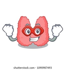 Super hero thyroid character cartoon style