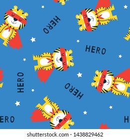 super hero tiger pattern design as vector for tee print