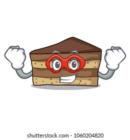 Super hero tiramisu character cartoon style