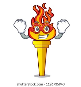 Super hero torch character cartoon style