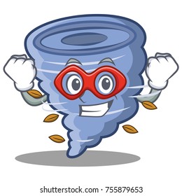 Super hero tornado character cartoon style