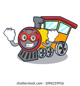 Super hero train character cartoon style