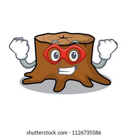 Super hero tree stump character cartoon