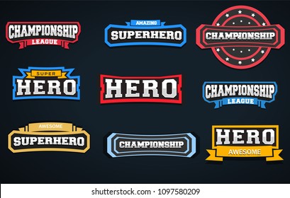 Super Hero Typography Stickers or Graphics for Tshirts. 